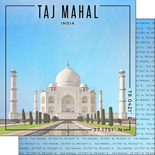 Travel Coordinates Collection Taj Mahal, India 12 x 12 Double-Sided Scrapbook Paper by Scrapbook Customs