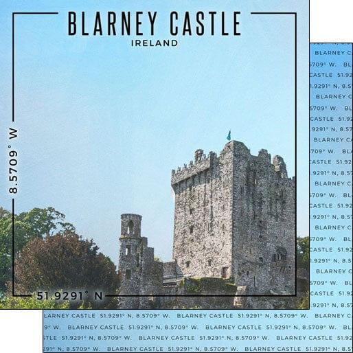 Travel Coordinates Collection Blarney Castle, Ireland 12 x 12 Double-Sided Scrapbook Paper by Scrapbook Customs