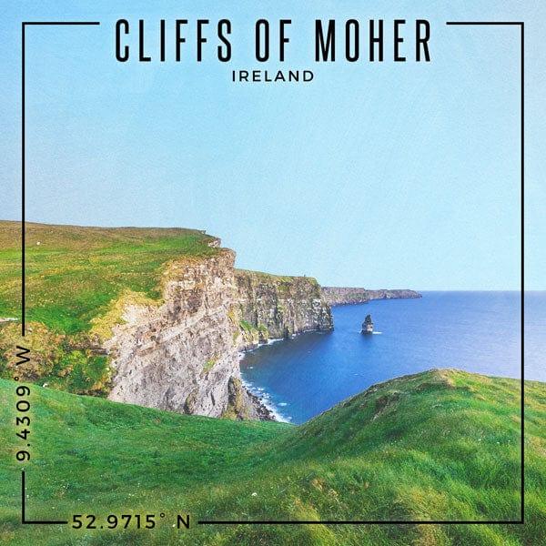 Travel Coordinates Collection Cliffs of Moher, Ireland 12 x 12 Double-Sided Scrapbook Paper by Scrapbook Customs - Scrapbook Supply Companies