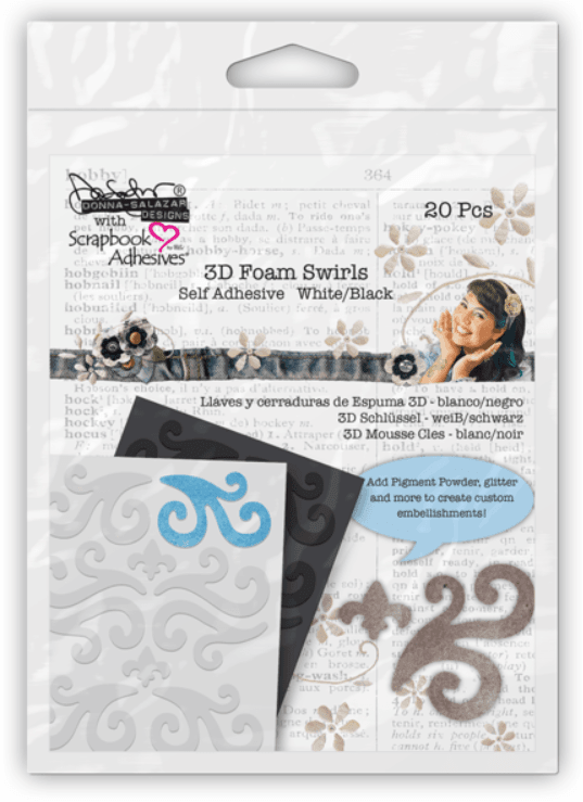Foam Collection 3D White, Double-Sided, Self-Adhesive, Permanent Swirls Foam Sheets - Pkg. of 2 - Scrapbook Supply Companies