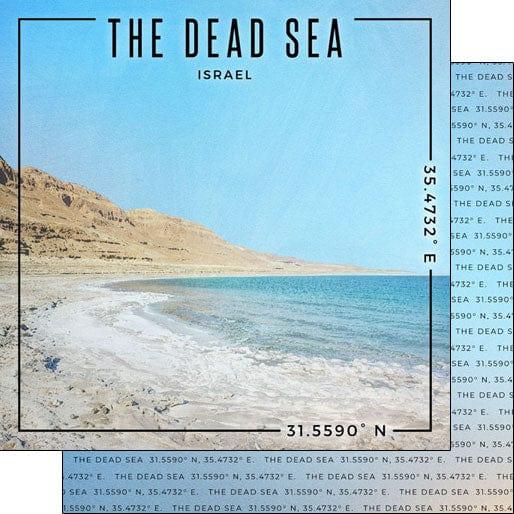 Travel Coordinates Collection The Dead Sea, Israel 12 x 12 Double-Sided Scrapbook Paper by Scrapbook Customs