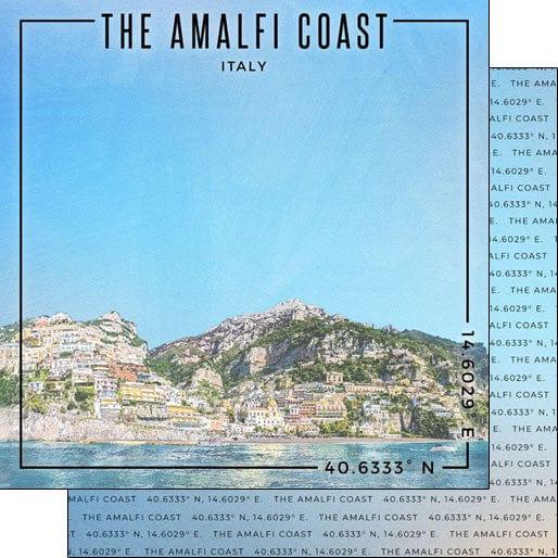 Travel Coordinates Collection The Amalfi Coast, Italy 12 x 12 Double-Sided Scrapbook Paper by Scrapbook Customs - Scrapbook Supply Companies