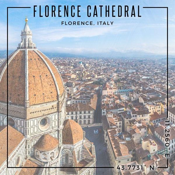 Travel Coordinates Collection Florence Cathedral, Florence, Italy 12 x 12 Double-Sided Scrapbook Paper by Scrapbook Customs - Scrapbook Supply Companies