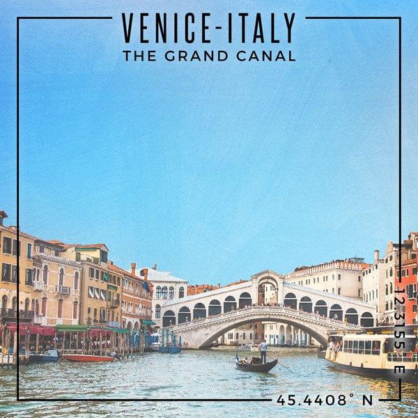 Travel Coordinates Collection The Grand Canal, Venice, Italy 12 x 12 Double-Sided Scrapbook Paper by Scrapbook Customs - Scrapbook Supply Companies