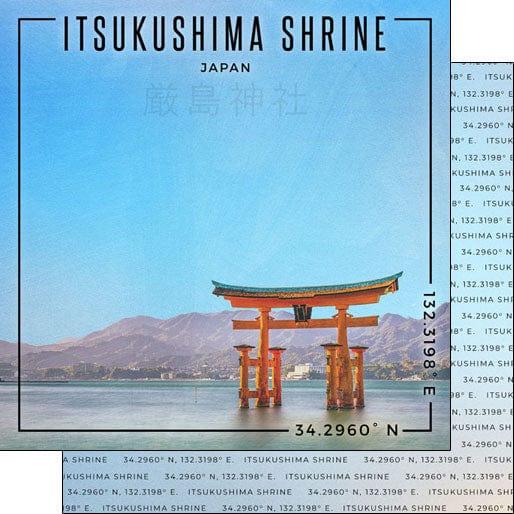Travel Coordinates Collection Itsukushima Shrine, Japan 12 x 12 Double-Sided Scrapbook Paper by Scrapbook Customs