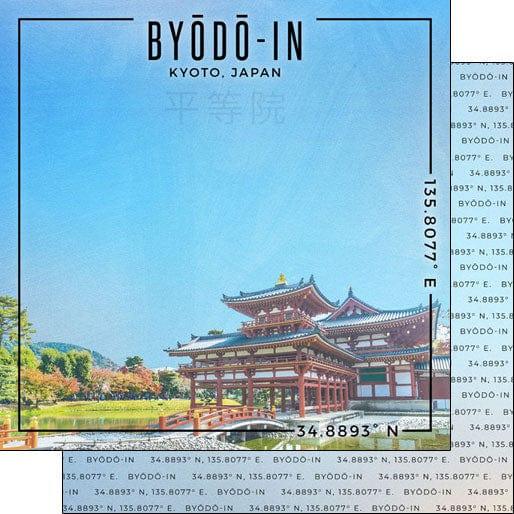 Travel Coordinates Collection Byodo-In, Kyoto, Japan 12 x 12 Double-Sided Scrapbook Paper by Scrapbook Customs - Scrapbook Supply Companies