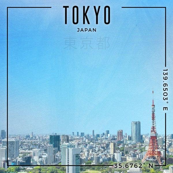 Travel Coordinates Collection Tokyo, Japan 12 x 12 Double-Sided Scrapbook Paper by Scrapbook Customs - Scrapbook Supply Companies