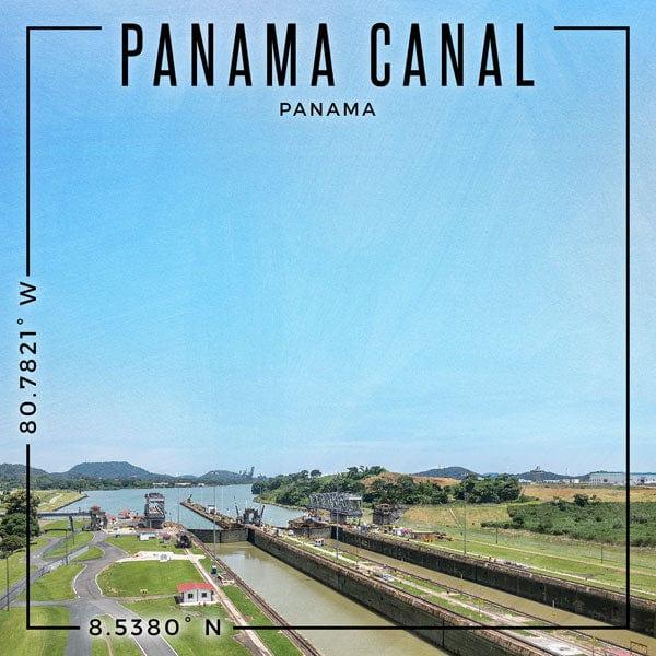 Travel Coordinates Collection Panama Canal, Panama 12 x 12 Double-Sided Scrapbook Paper by Scrapbook Customs - Scrapbook Supply Companies