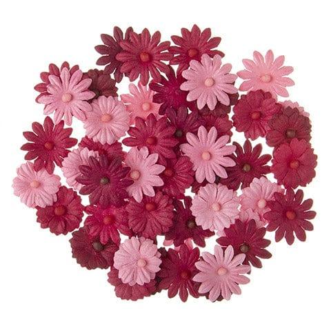 Floral Embellishments Collection Red Button Daisy .75 inch Blooms Scrapbook Embellishment by Darice - 48 Pieces - Scrapbook Supply Companies