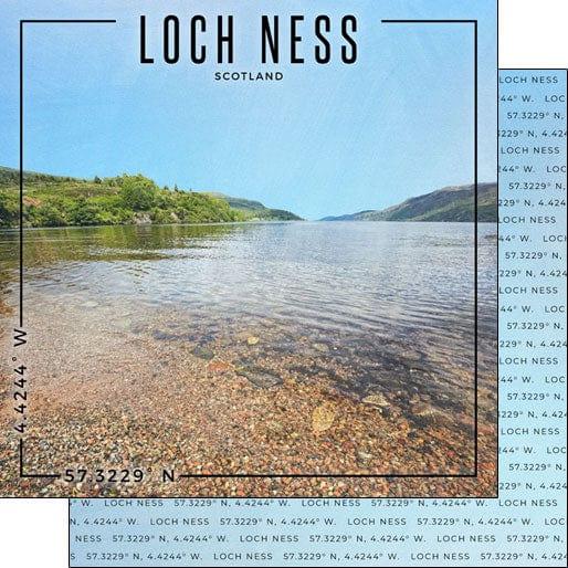Travel Coordinates Collection Loch Ness, Scotland 12 x 12 Double-Sided Scrapbook Paper by Scrapbook Customs - Scrapbook Supply Companies