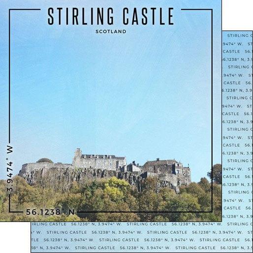 Travel Coordinates Collection Stirling Castle, Scotland 12 x 12 Double-Sided Scrapbook Paper by Scrapbook Customs