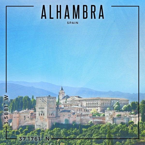 Travel Coordinates Collection Alhambra, Spain 12 x 12 Double-Sided Scrapbook Paper by Scrapbook Customs - Scrapbook Supply Companies