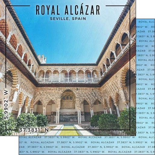 Travel Coordinates Collection Royal Alcazar, Seville, Spain 12 x 12 Double-Sided Scrapbook Paper by Scrapbook Customs - Scrapbook Supply Companies