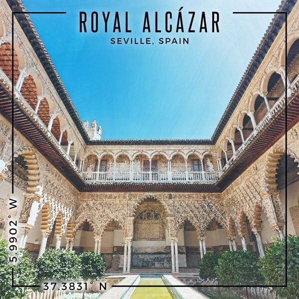 Travel Coordinates Collection Royal Alcazar, Seville, Spain 12 x 12 Double-Sided Scrapbook Paper by Scrapbook Customs - Scrapbook Supply Companies