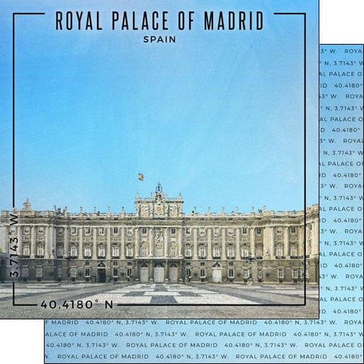 Travel Coordinates Collection Royal Palace of Madrid, Spain 12 x 12 Double-Sided Scrapbook Paper by Scrapbook Customs - Scrapbook Supply Companies