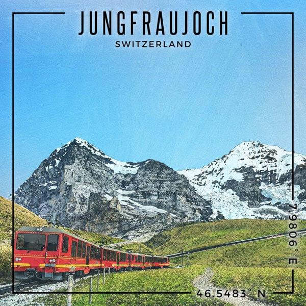 Travel Coordinates Collection Jungfraujoch, Switzerland 12 x 12 Double-Sided Scrapbook Paper by Scrapbook Customs - Scrapbook Supply Companies