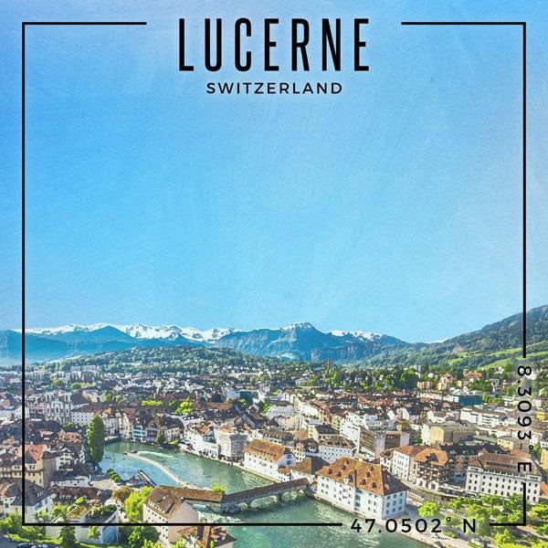 Travel Coordinates Collection Lucerne, Switzerland 12 x 12 Double-Sided Scrapbook Paper by Scrapbook Customs - Scrapbook Supply Companies