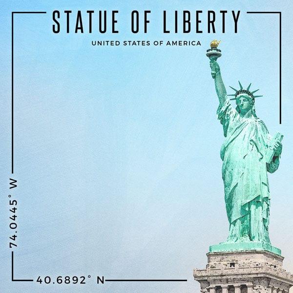 Travel Coordinates Collection Statue of Liberty 12 x 12 Double-Sided Scrapbook Paper by Scrapbook Customs - Scrapbook Supply Companies