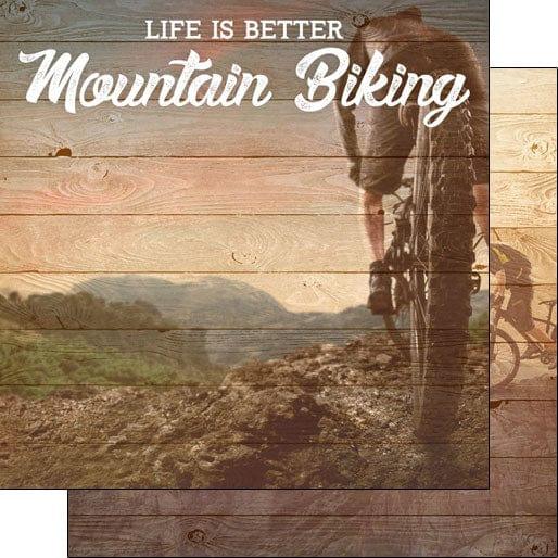 Life Is Better Collection Life Is Better Mountain Biking 12 x 12 Double-Sided Scrapbook Paper by Scrapbook Customs