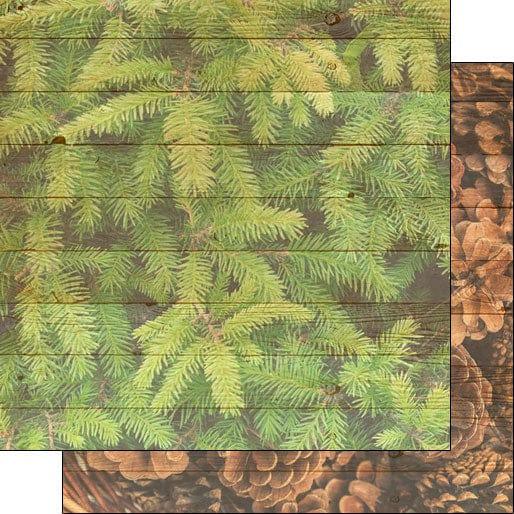 Life Is Better Collection Pine Tree 12 x 12 Double-Sided Scrapbook Paper by Scrapbook Customs - Scrapbook Supply Companies