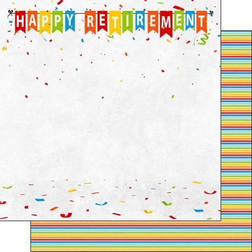 Happy Retirement Collection Confetti 12 x 12 Double-Sided Scrapbook Paper by Scrapbook Customs - Scrapbook Supply Companies