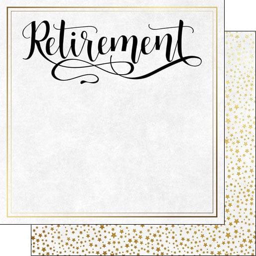 Retirement Collection Retirement Script 12 x 12 Double-Sided Scrapbook Paper by Scrapbook Customs