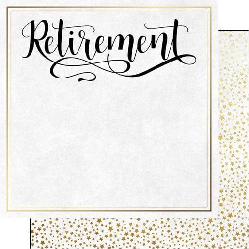 Retirement Collection Retirement Script 12 x 12 Double-Sided Scrapbook Paper by Scrapbook Customs - Scrapbook Supply Companies