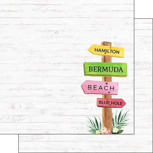 Vacay Collection Bermuda Vacation Sign 12 x 12 Double-Sided Scrapbook Paper by Scrapbook Customs - Scrapbook Supply Companies