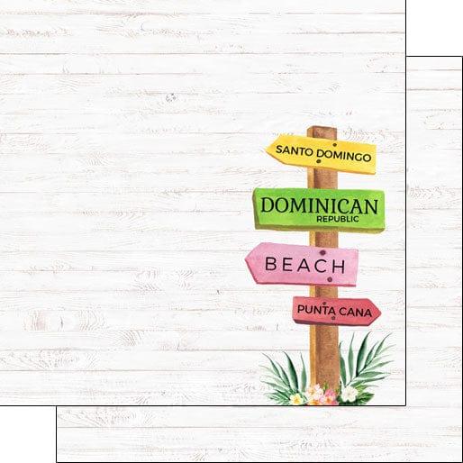 Vacay Collection Dominican Republic Vacation Sign 12 x 12 Double-Sided Scrapbook Paper by Scrapbook Customs