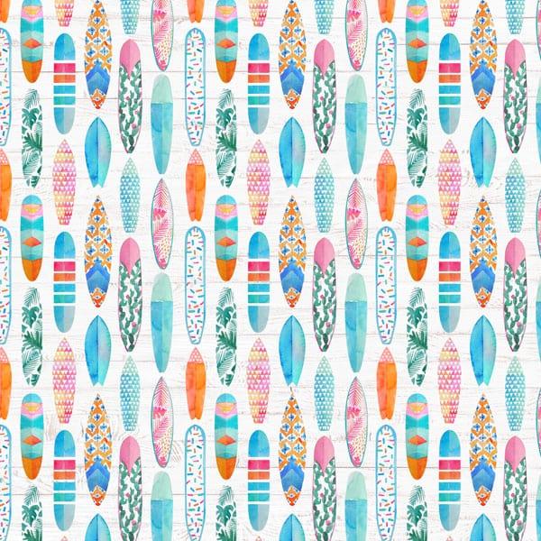 Vacay Collection Surf Boards 12 x 12 Double-Sided Scrapbook Paper by Scrapbook Customs - Scrapbook Supply Companies