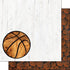 Wood Sports Collection Basketball White Wood 12 x 12 Double-Sided Scrapbook Paper by Scrapbook Customs - Scrapbook Supply Companies