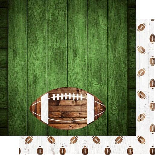 Wood Sports Collection Football White Wood 12 x 12 Double-Sided Scrapbook Paper by Scrapbook Customs - Scrapbook Supply Companies