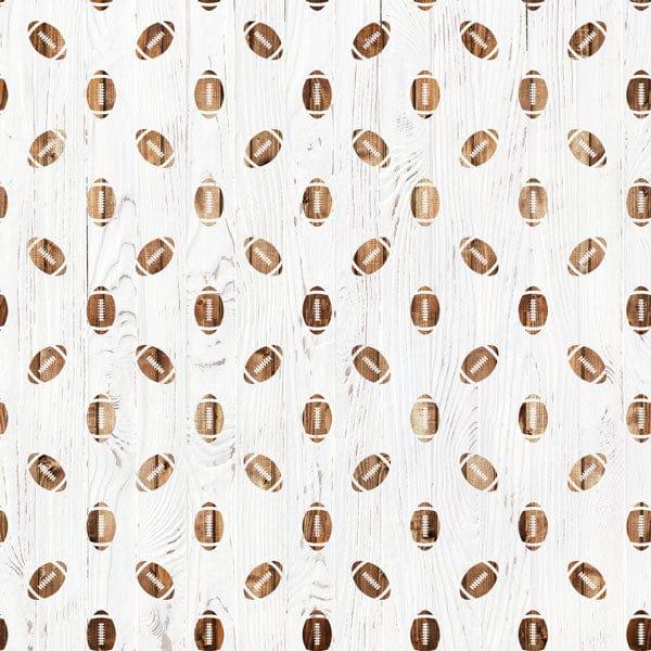 Wood Sports Collection Football White Wood 12 x 12 Double-Sided Scrapbook Paper by Scrapbook Customs - Scrapbook Supply Companies