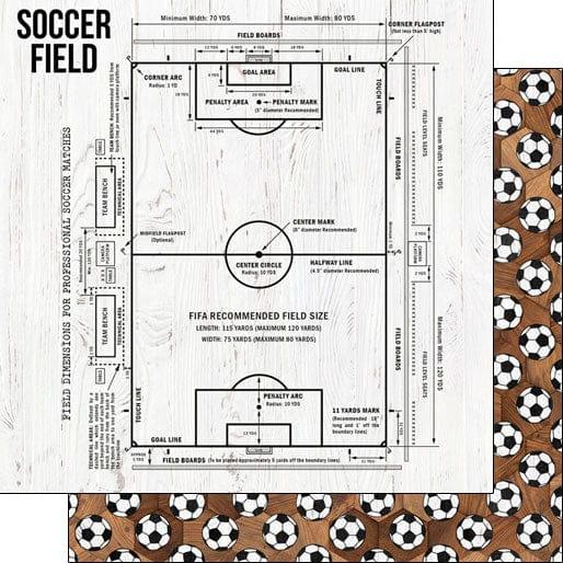 Wood Sports Collection Soccer Brown Wood 12 x 12 Double-Sided Scrapbook Paper by Scrapbook Customs - Scrapbook Supply Companies