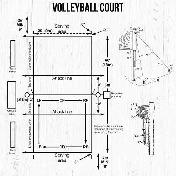 Wood Sports Collection Volleyball White Wood 12 x 12 Double-Sided Scrapbook Paper by Scrapbook Customs - Scrapbook Supply Companies