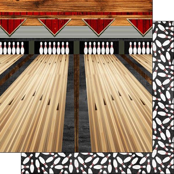 Wood Sports Collection Bowling Brown Wood 12 x 12 Double-Sided Scrapbook Paper by Scrapbook Customs - Scrapbook Supply Companies
