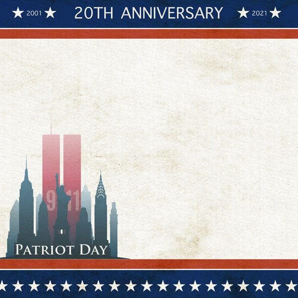 Never Forget Collection 20th Anniversary 9/11 Patriot Day 12 x 12 Double-Sided Scrapbook Paper by Scrapbook Customs - Scrapbook Supply Companies