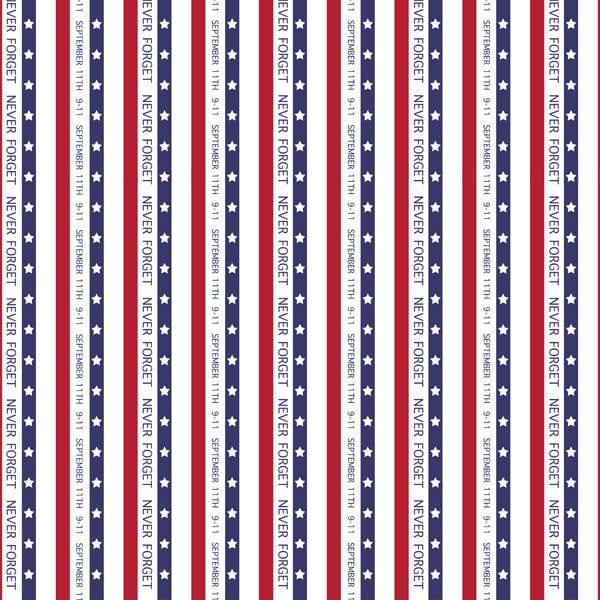 Never Forget Collection 9/11 Stars & Stripes 12 x 12 Double-Sided Scrapbook Paper by Scrapbook Customs - Scrapbook Supply Companies