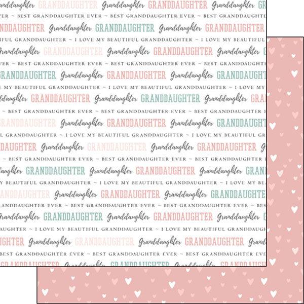 Family Pride Collection Granddaughter 12 x 12 Double-Sided Scrapbook Paper by Scrapbook Customs - Scrapbook Supply Companies