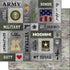 Military Emblem Collection Army Metal Rivets 12 x 12 Double-Sided Scrapbook Paper by Scrapbook Customs