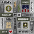 Military Emblem Collection Army Metal Rivets 12 x 12 Double-Sided Scrapbook Paper by Scrapbook Customs - Scrapbook Supply Companies