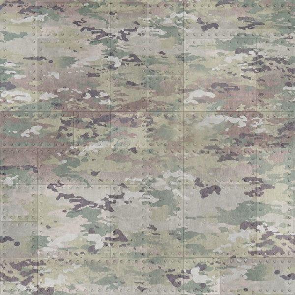 Military Emblem Collection Army Metal Rivets 12 x 12 Double-Sided Scrapbook Paper by Scrapbook Customs - Scrapbook Supply Companies