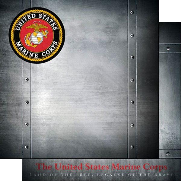 Military Emblem Collection Marine Emblem 12 x 12 Double-Sided Scrapbook Paper by Scrapbook Customs