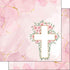 Holy Sacraments Collection Pink Flower Cross 12 x 12 Double-Sided Scrapbook Paper by Scrapbook Customs