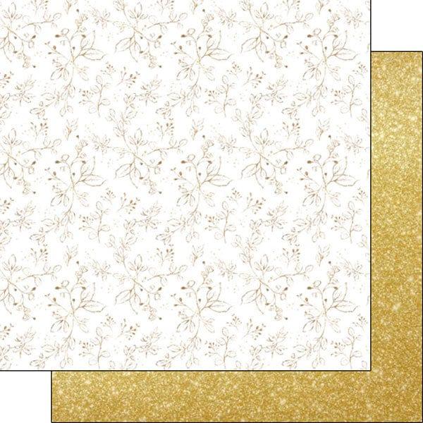 Holy Sacraments Collection Gold Flowers & Glitter 12 x 12 Double-Sided Scrapbook Paper by Scrapbook Customs - Scrapbook Supply Companies