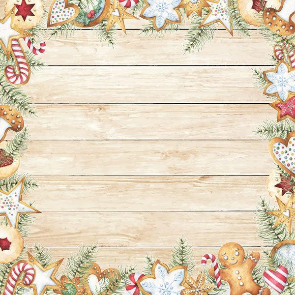 Christmas Watercolor Collection Gingerbread Love 12 x 12 Double-Sided Scrapbook Paper by Scrapbook Customs - Scrapbook Supply Companies