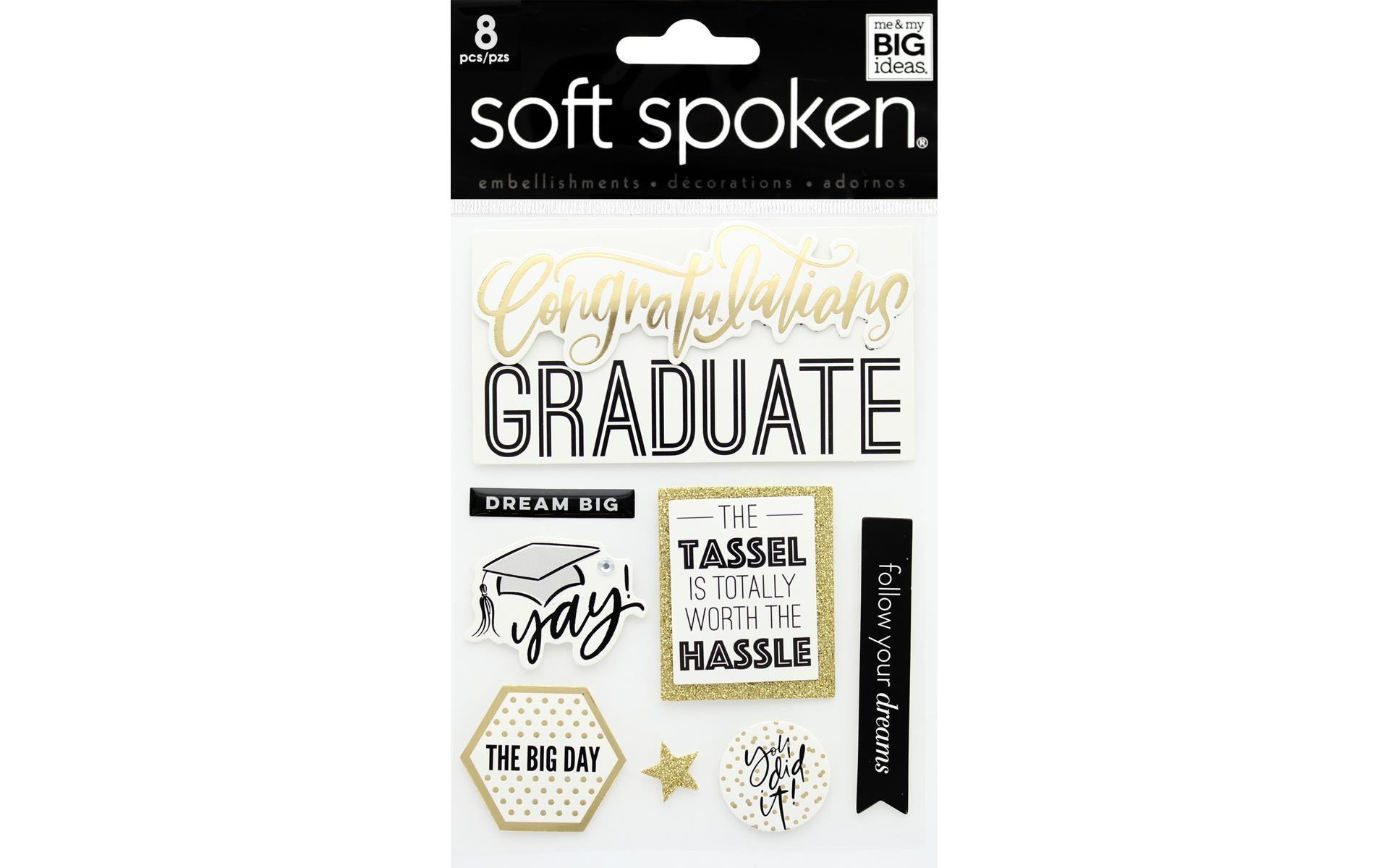 Congratulations Graduate Soft Spoken Embellishment by Me & My Big Ideas - Scrapbook Supply Companies