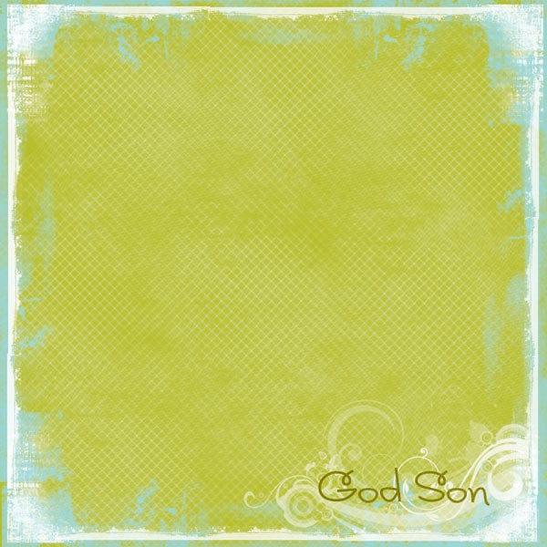 My Faith Collection God Son Grunge 12 x 12 Scrapbook Paper by Scrapbook Customs - Scrapbook Supply Companies