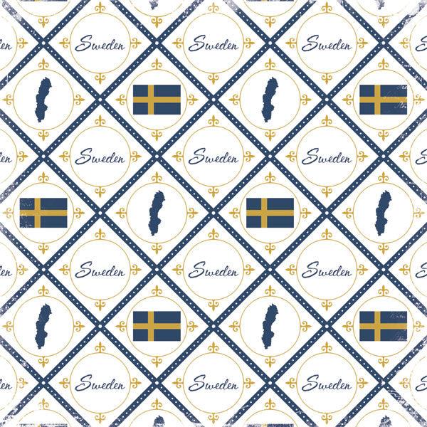 Discover Collection Sweden 12 x 12 Scrapbook Paper by Scrapbook Customs