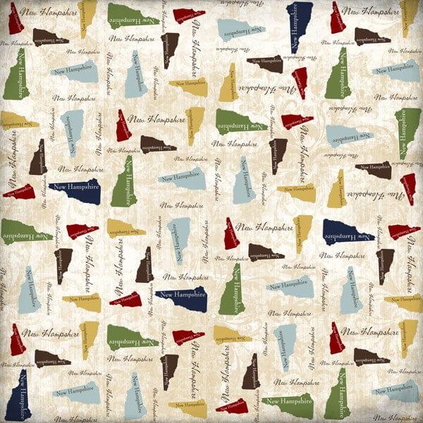 Lovely Travel Collection New Hampshire State Shape 12 x 12 Scrapbook Paper by Scrapbook Customs - Scrapbook Supply Companies